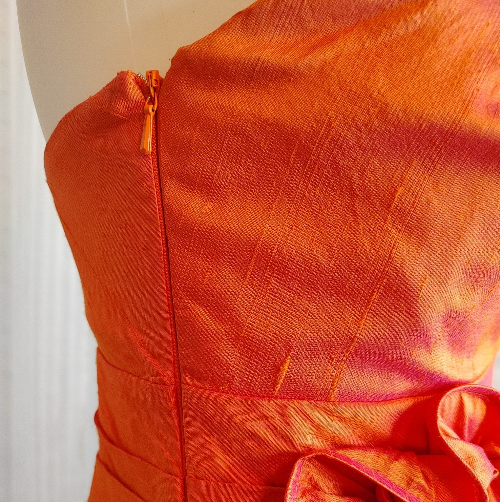 PHOEBE COUTURE "OPANGE" SILK COCKTAIL DRESS 4 - Picture 8 of 13